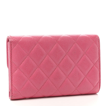 Chanel Caviar Quilted Medium Flap Wallet Pink 3 of 9