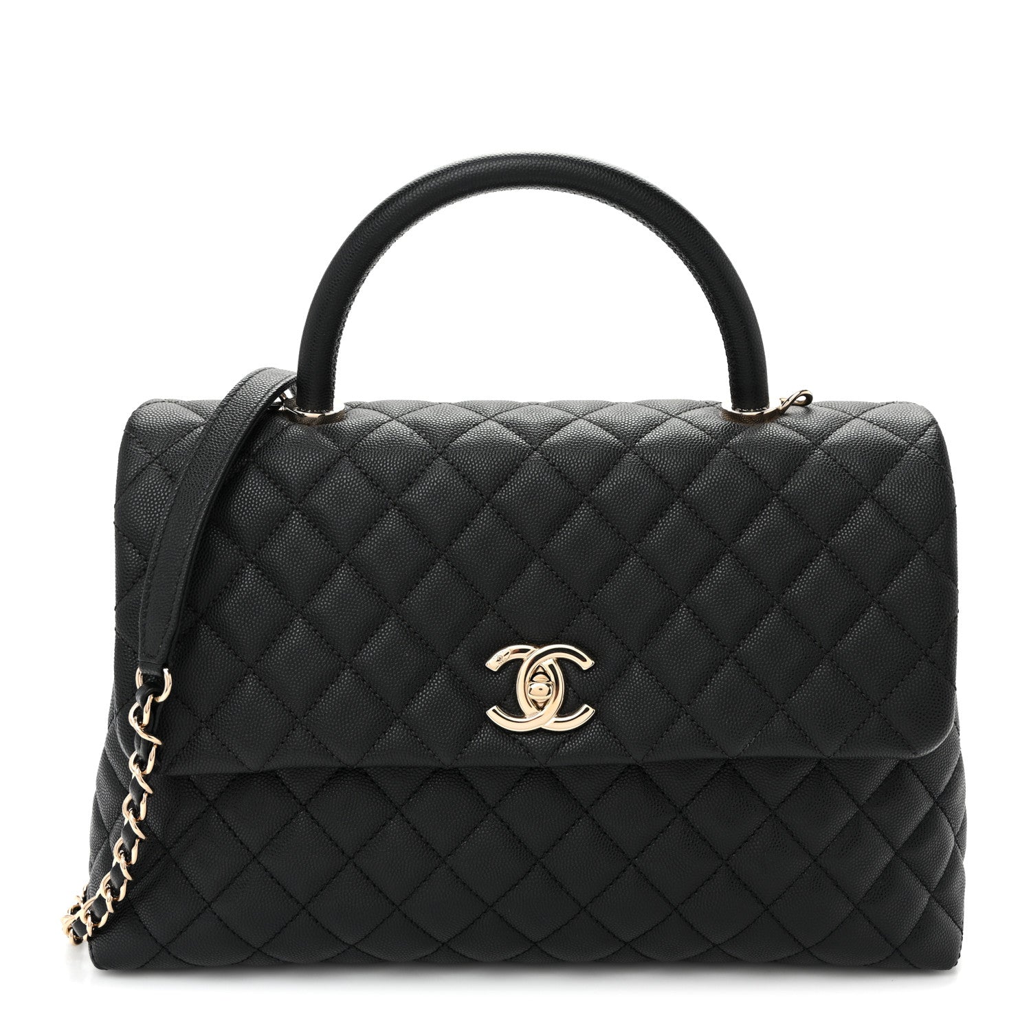 Chanel Caviar Quilted Medium Coco Handle Flap Black 1 of 11