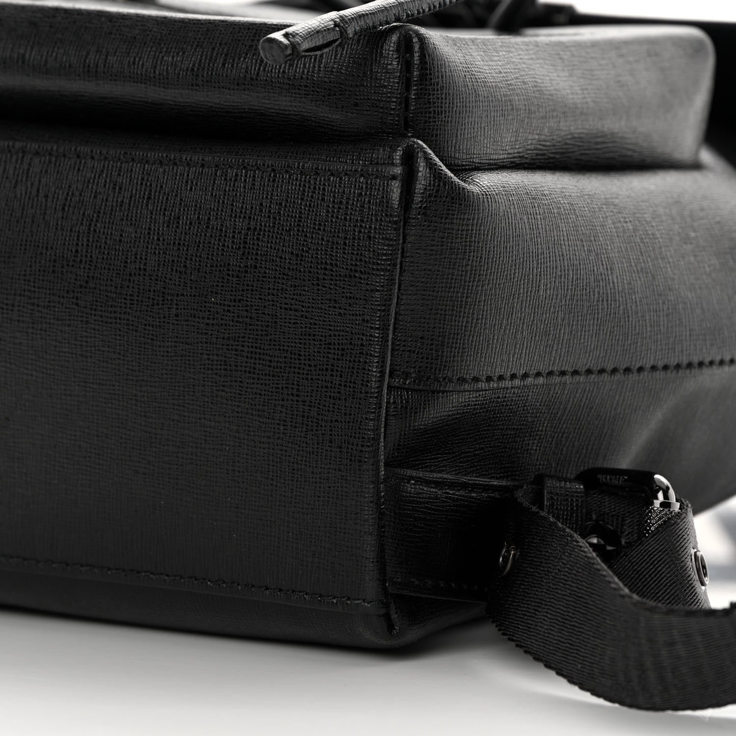 Off-White Saffiano Diag Backpack Black White 10 of 11