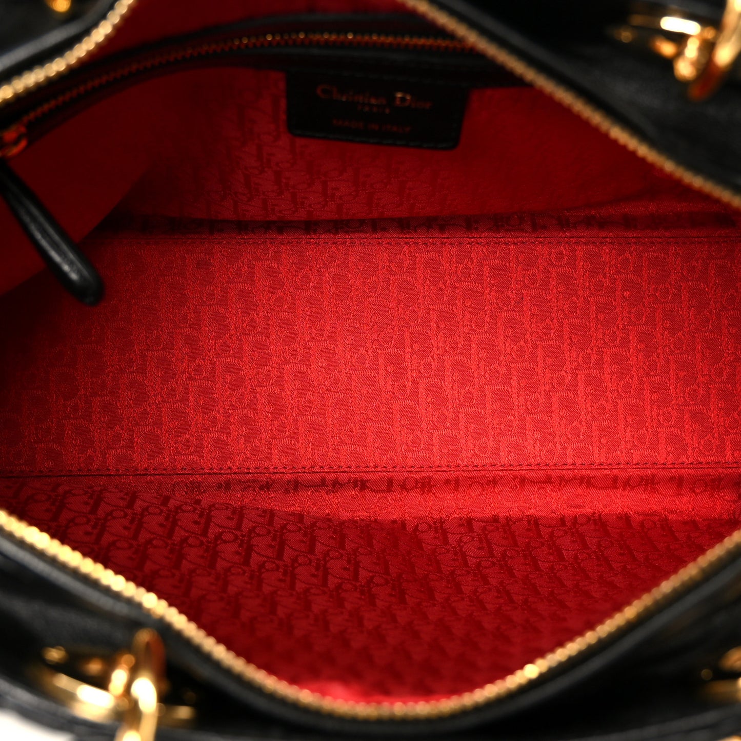Lambskin Cannage Large Lady Dior Black