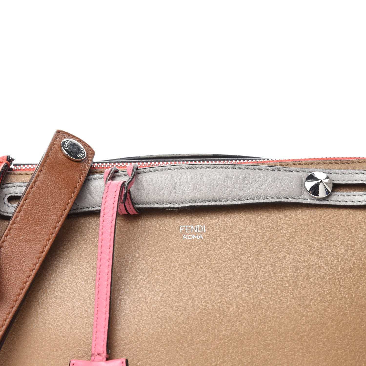 Fendi Vitello Dolce 5 Color Medium By The Way Boston Bag Cuoio Multicolor 16 of 16