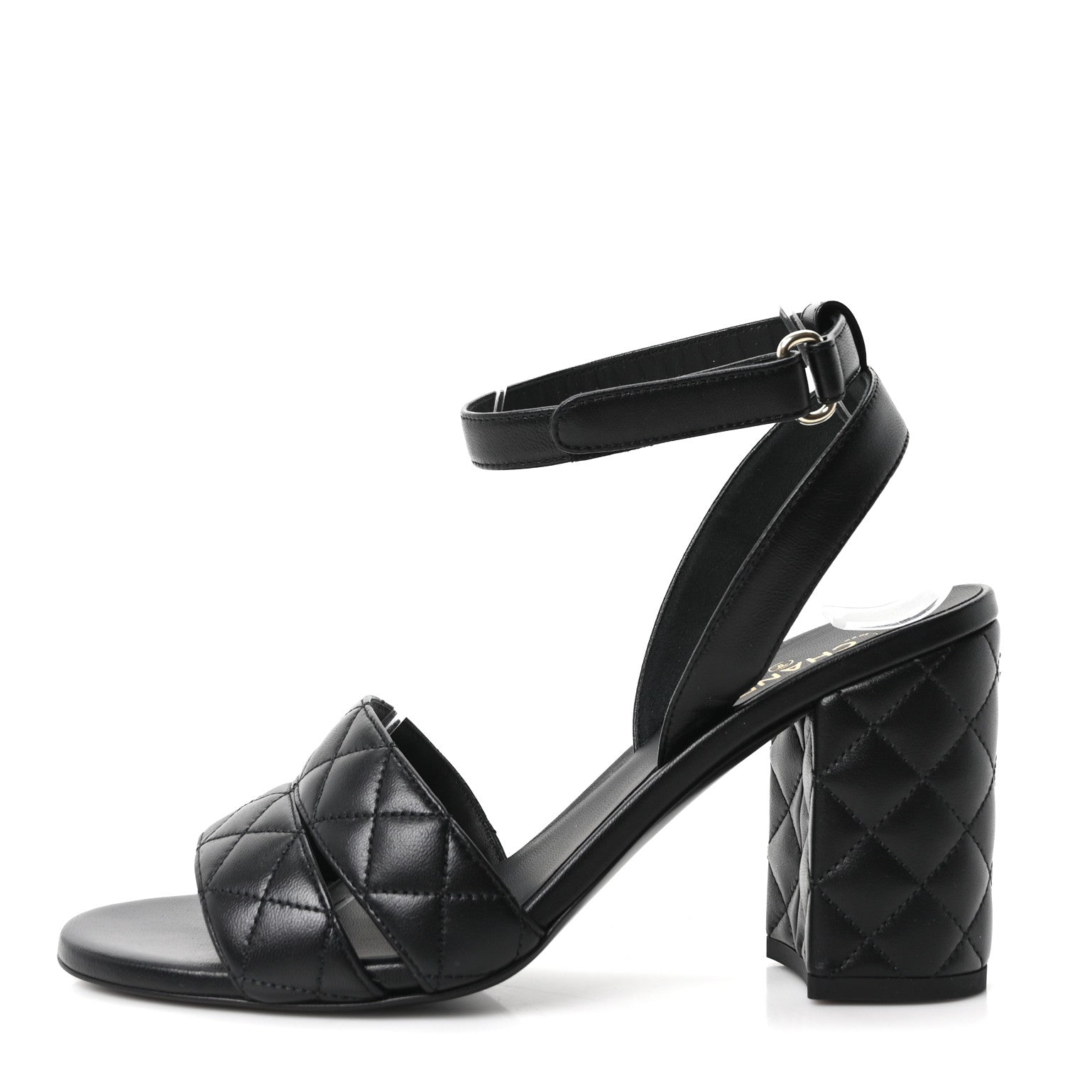 Chanel Lambskin Quilted Sandals 40 Black 1 of 10