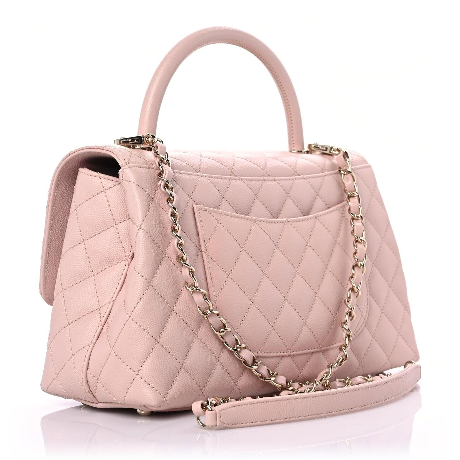 Chanel Caviar Quilted Small Coco Handle Flap Light Pink 3 of 12