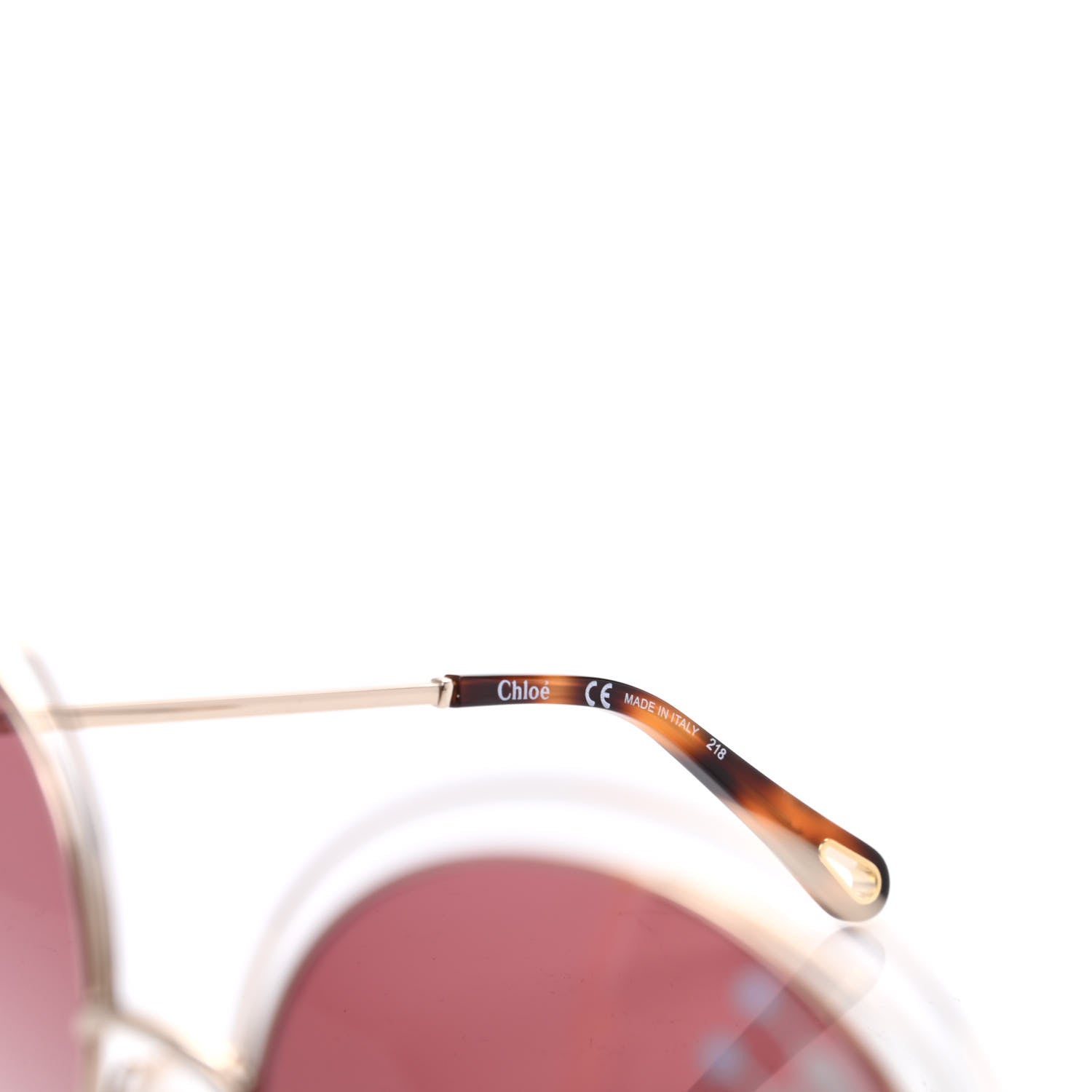 Chloe Oversize Round Carlina Sunglasses CE114SRI Gold Gradient Burgundy 5 of 7