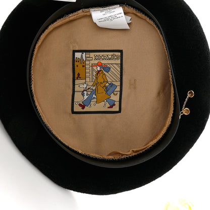 Hermes Merinos Wool Felt Felicity Beret Hat 57 Black 7 of 9
