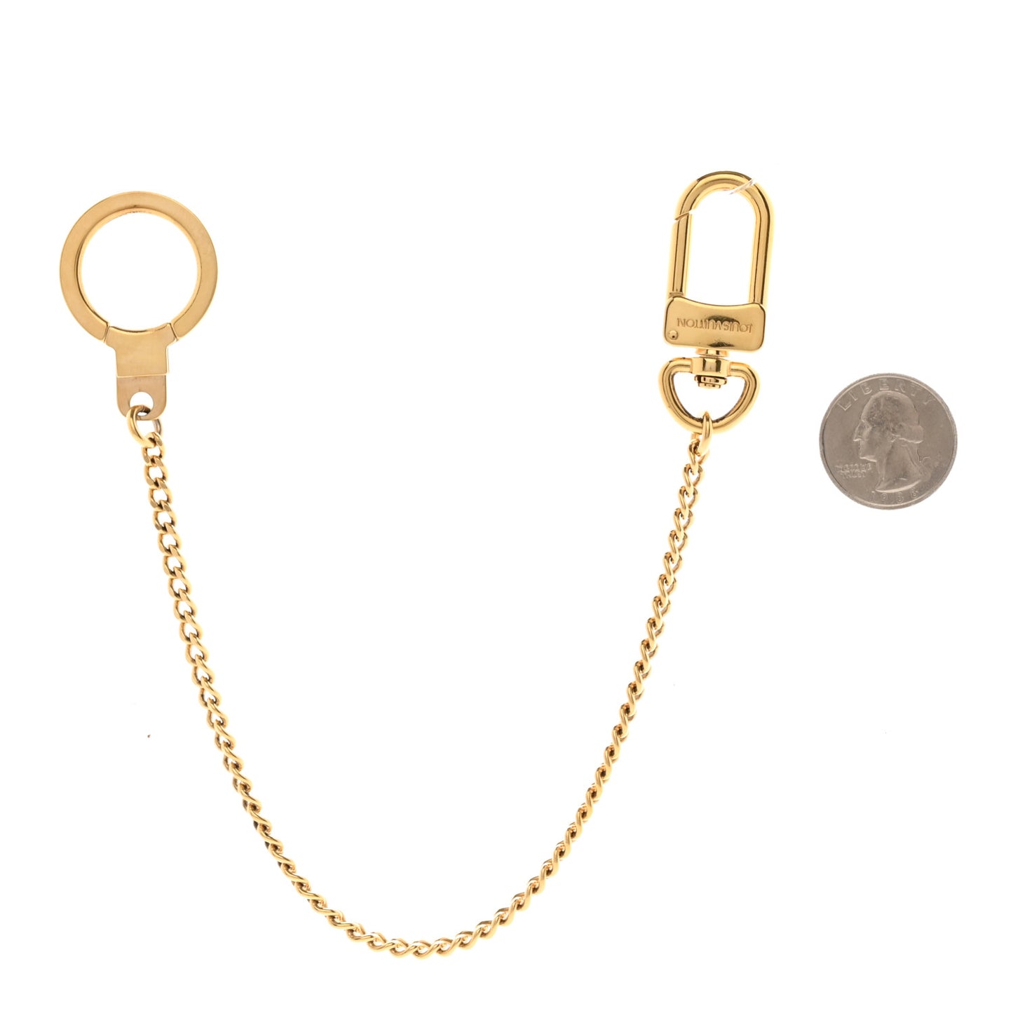 Metal Pochette Extender Key Ring Chain Gold