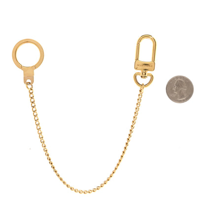 Louis Vuitton Metal Pochette Extender Key Ring Chain Gold 2 of 5