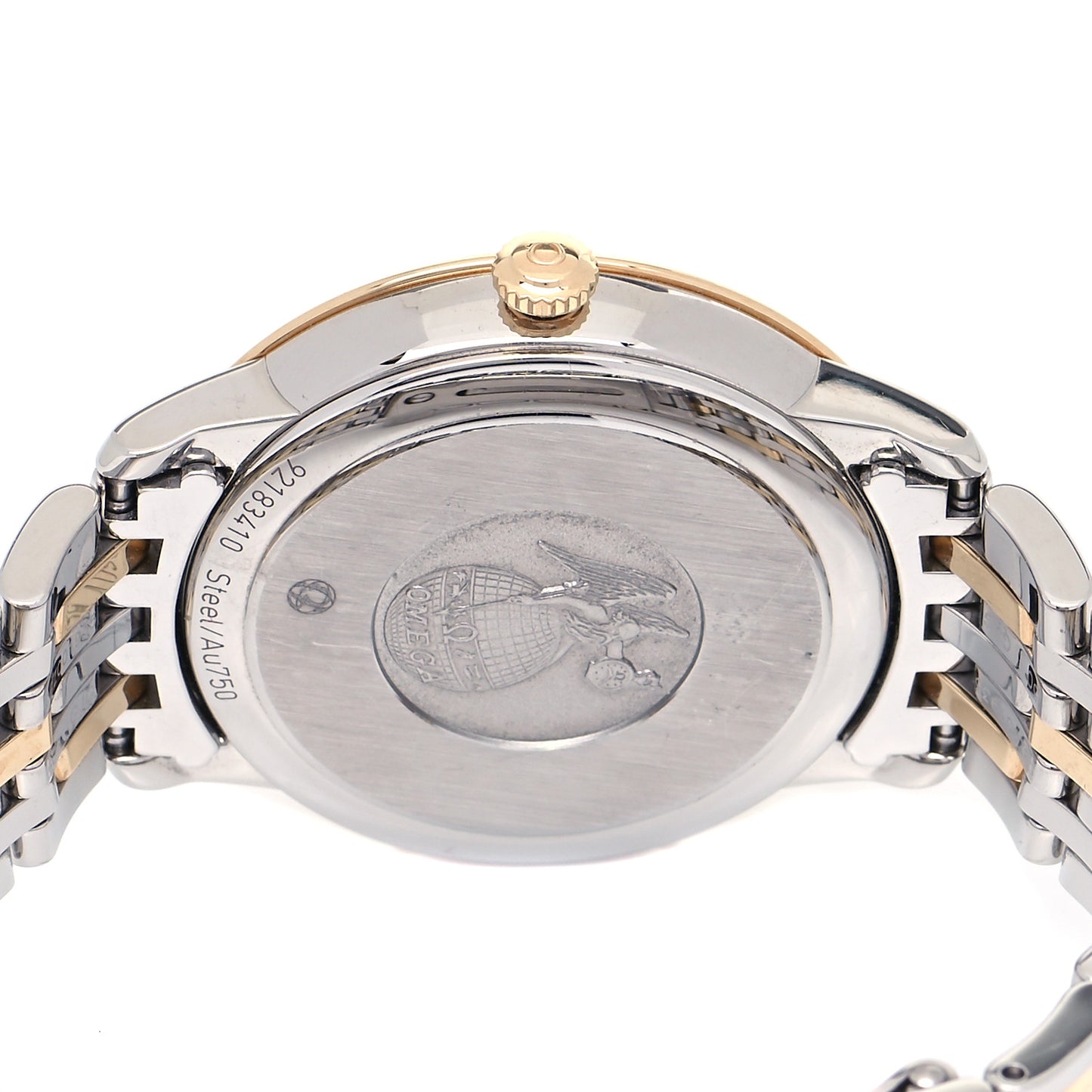 18K Yellow Gold Stainless Steel Diamond 32mm De Ville Prestige Butterfly Quartz Watch Champagne 424.20.33.60.58.001