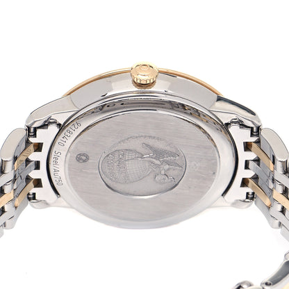 Omega 18K Yellow Gold Stainless Steel Diamond 32mm De Ville Prestige Butterfly Quartz Watch Champagne 424.20.33.60.58.001 4 of 5