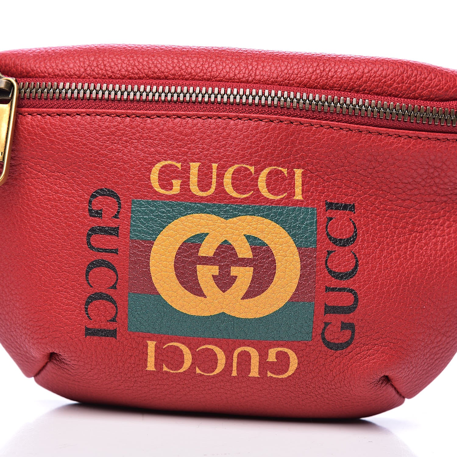 Gucci Grained Calfskin Small Logo Belt Bag Hibiscus Red 10 of 10