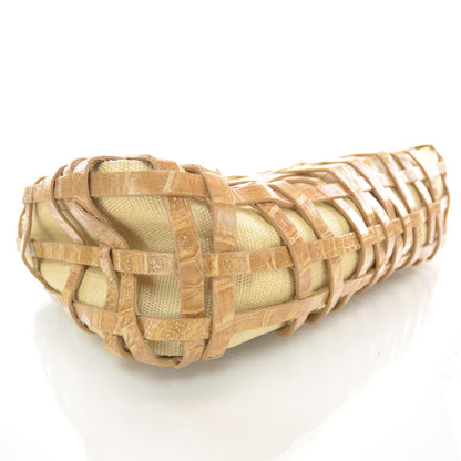 Nancy Gonzalez Raffia Crocodile Tote 4 of 7