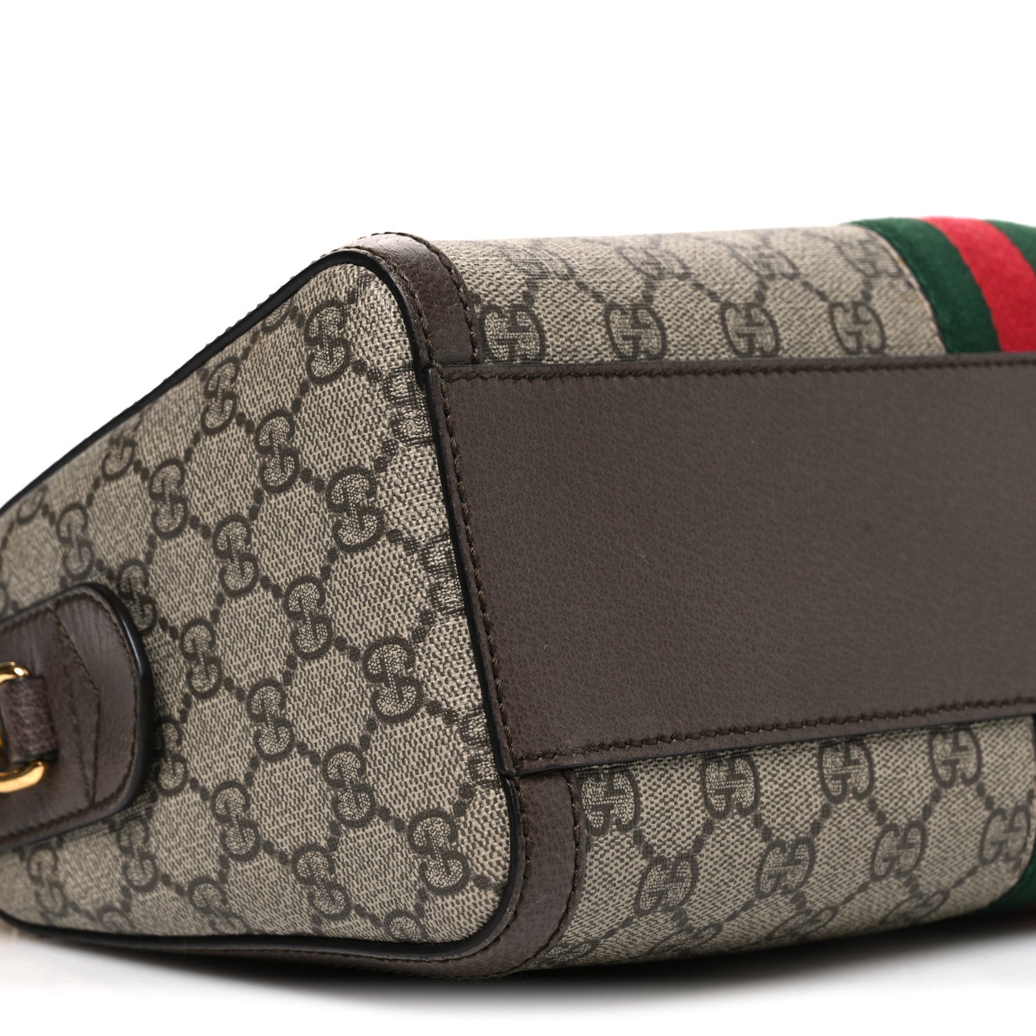 Gucci GG Supreme Monogram Web Medium Ophidia Boston Brown 9 of 10