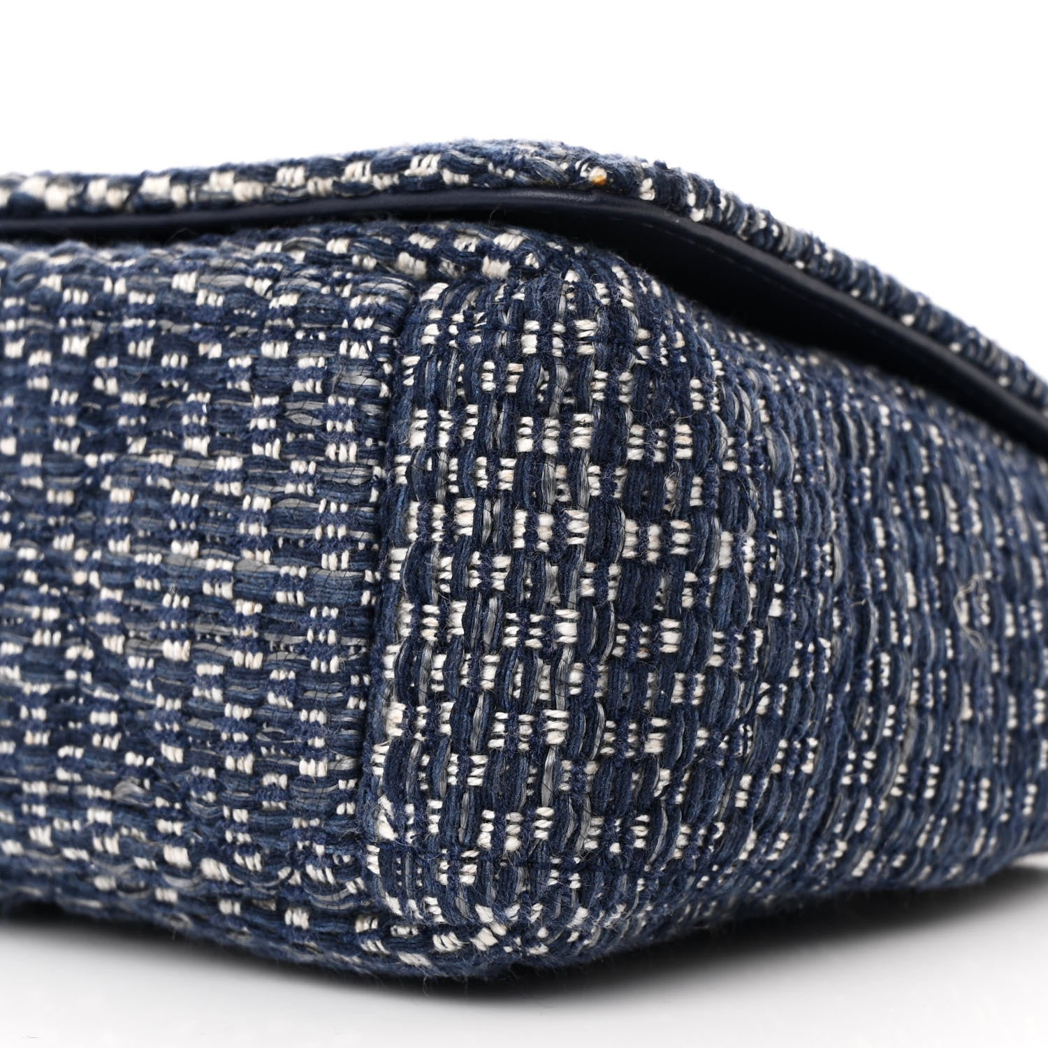 Christian Dior Tweed Cannage Small Caro Bag Dark Blue 10 of 11