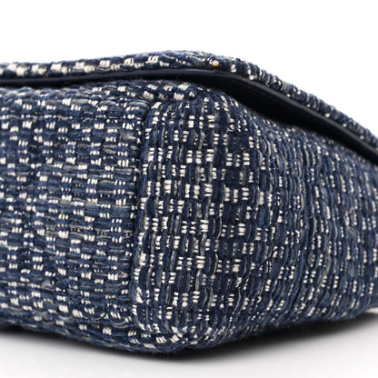 Christian Dior Tweed Cannage Small Caro Bag Dark Blue 10 of 11