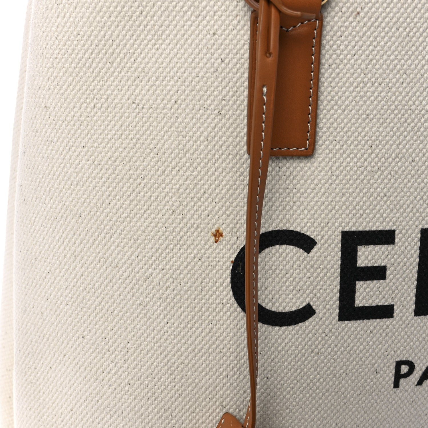 Celine Canvas Calfskin Horizontal Cabas Natural Tan 11 of 12