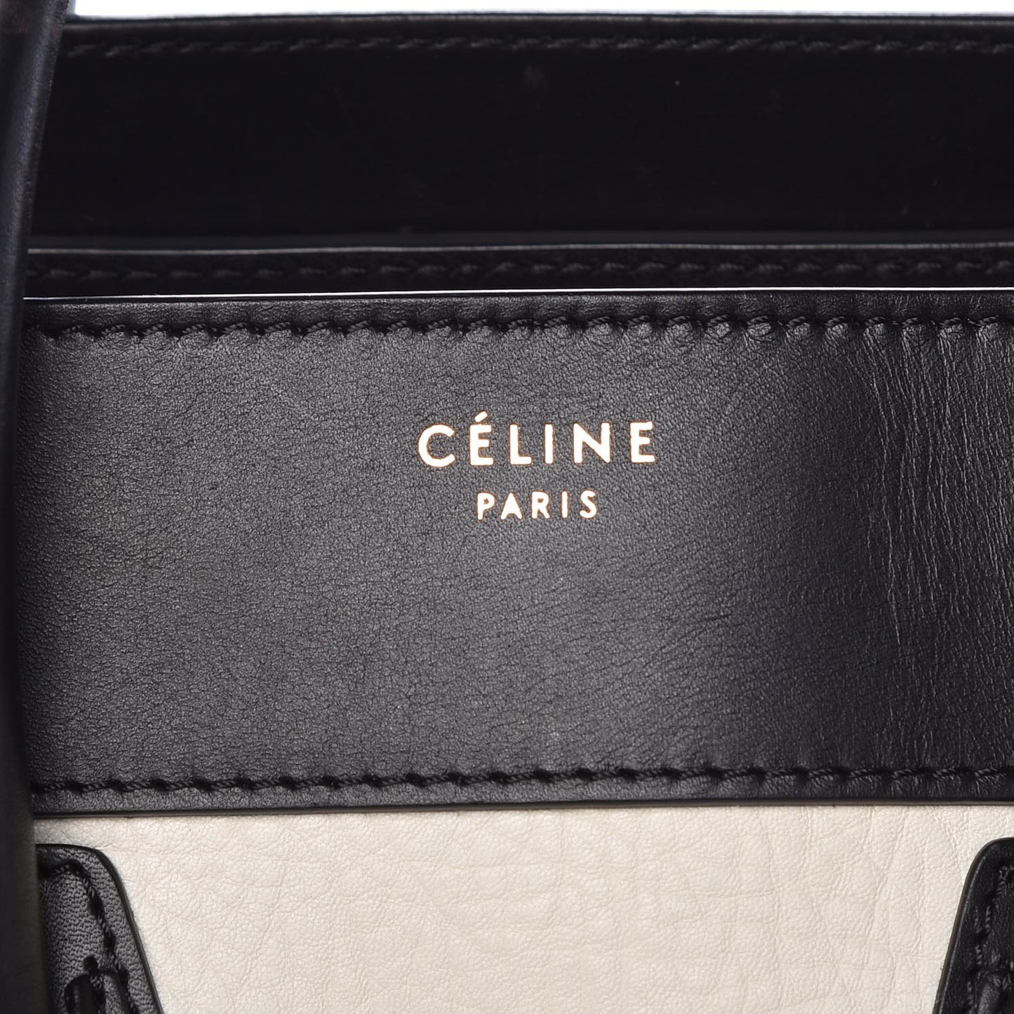 Smooth Calfskin Shrunken Lambskin Mini Bi-Color Luggage Black White