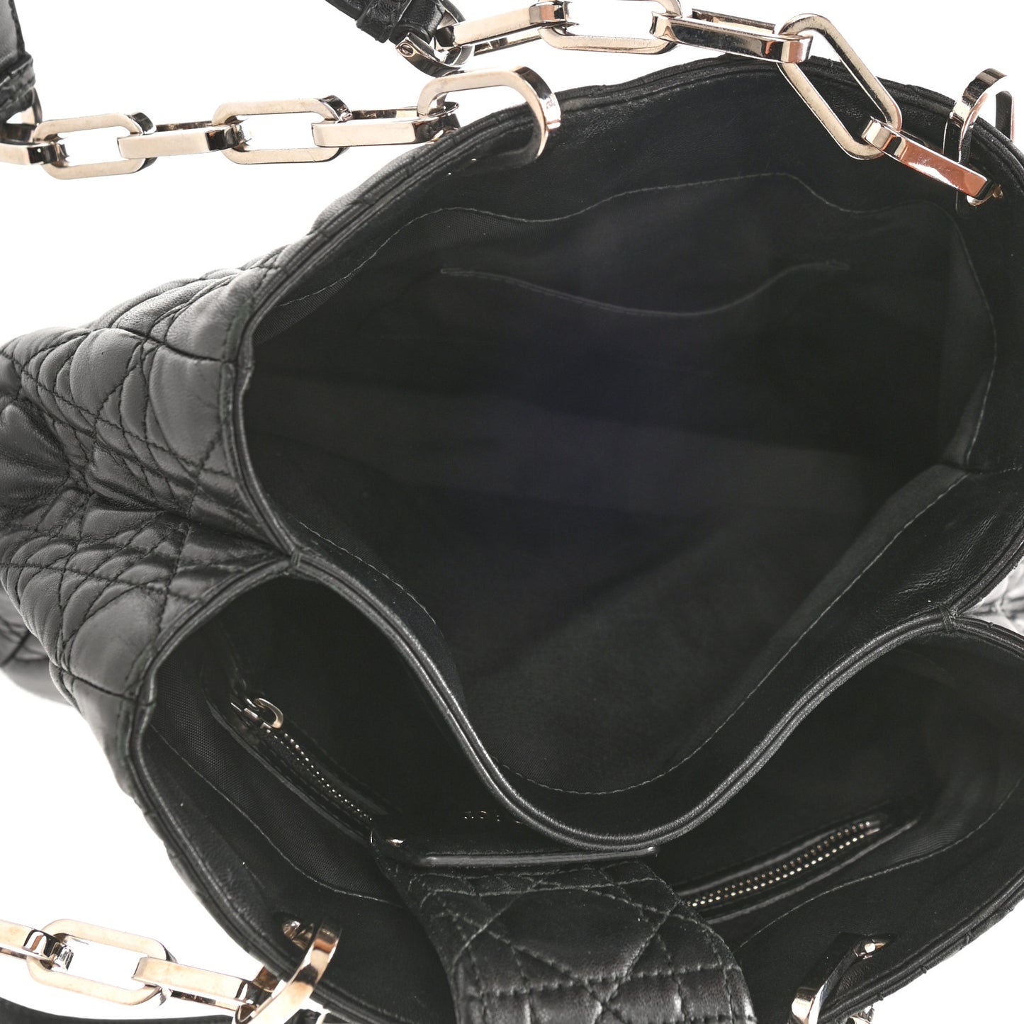 Lambskin Cannage Small Lock Tote Black