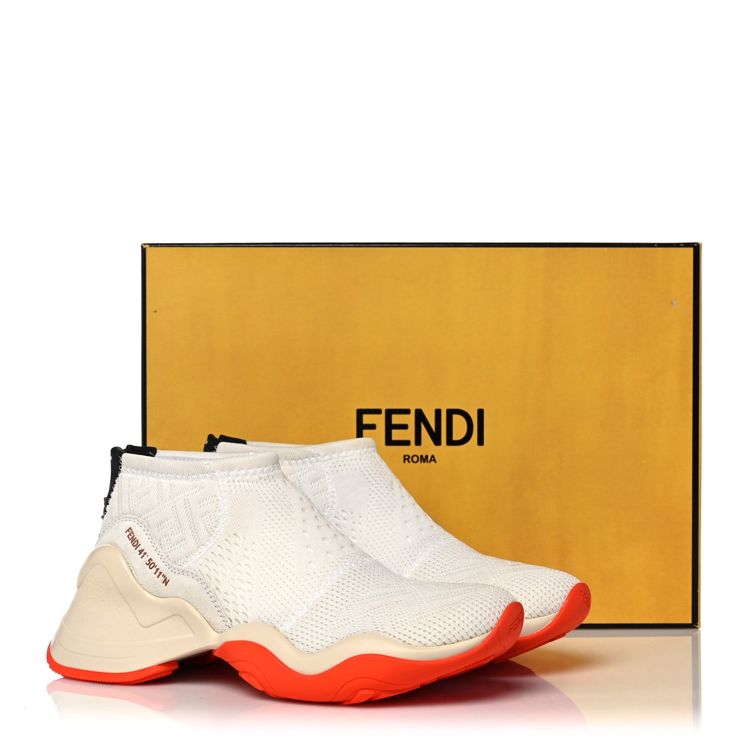 Technical 3D Mesh Womens FFluid Zip Up Sneakers 37 White Latte Ruggine