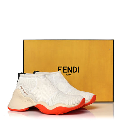 Fendi Technical 3D Mesh Womens FFluid Zip Up Sneakers 37 White Latte Ruggine 10 of 10