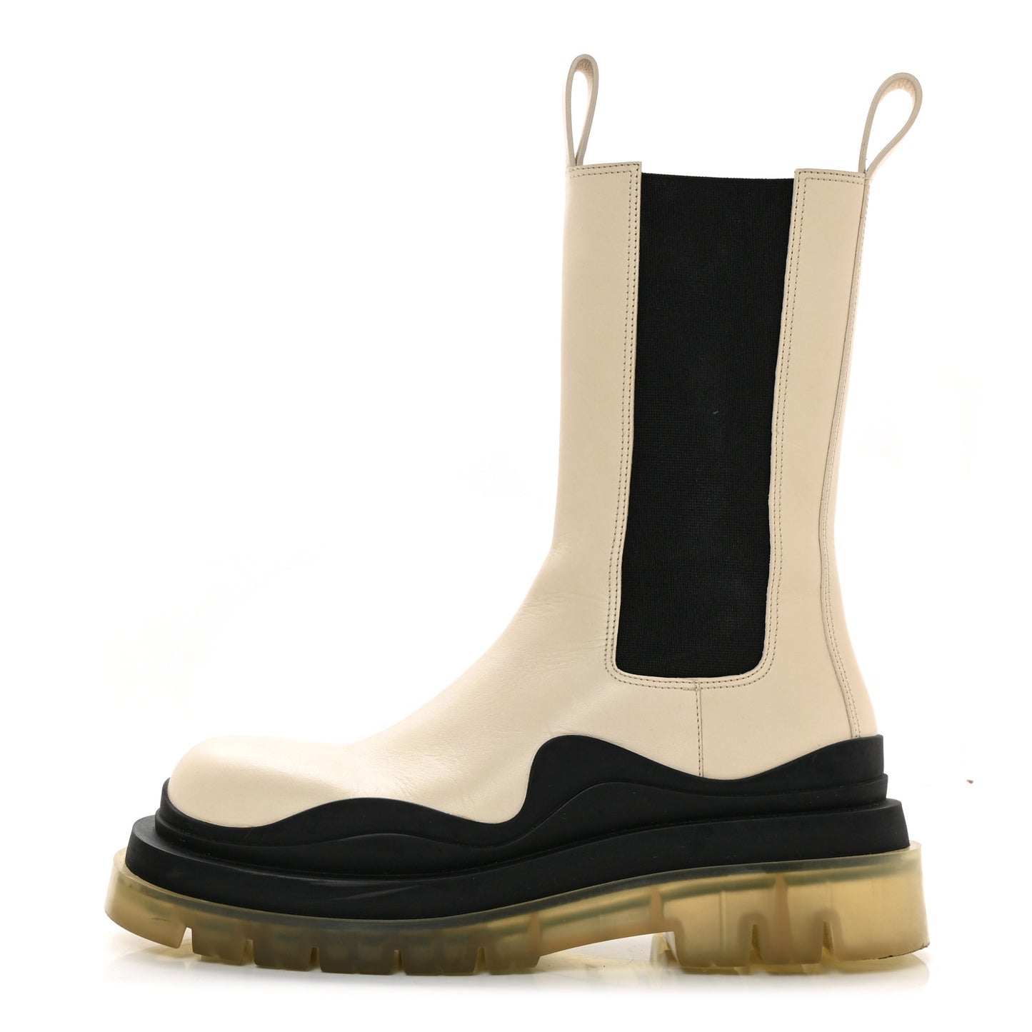 Calfskin The Tire Chelsea Boots 39 Wax Black Transparent