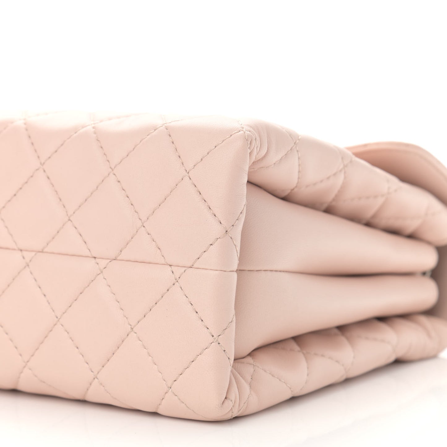 Lambskin Quilted Jumbo Chanel by 4 Flap Light Beige