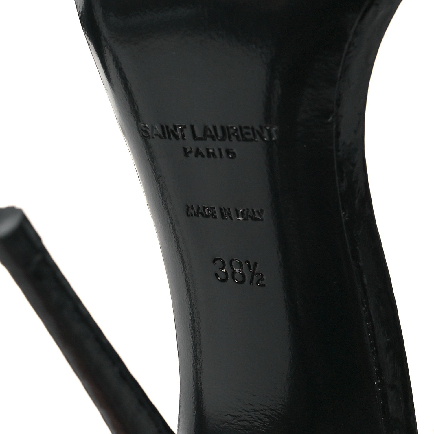 Saint Laurent Ayers Faux Furl Gippy 110 Sandals 38.5 Black 6 of 7