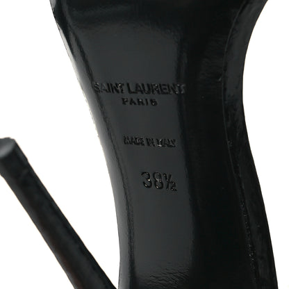 Saint Laurent Ayers Faux Furl Gippy 110 Sandals 38.5 Black 6 of 7