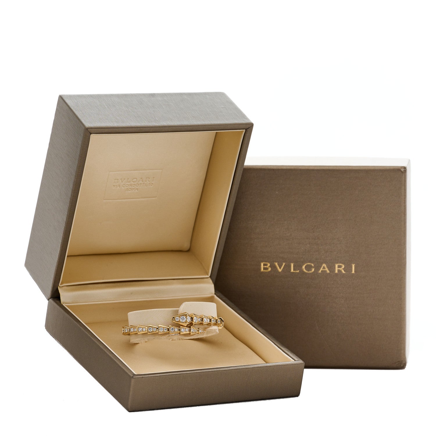 Bulgari 18K Yellow Gold Diamond Serpenti Viper Pave Bracelet S 4 of 4