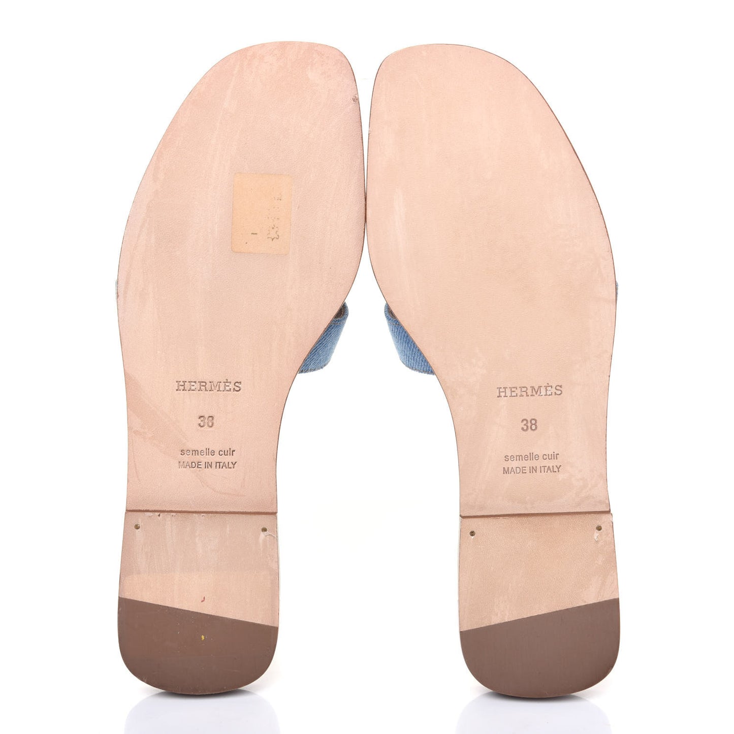 Denim Canvas Oran Sandals 38 Bleu Clair