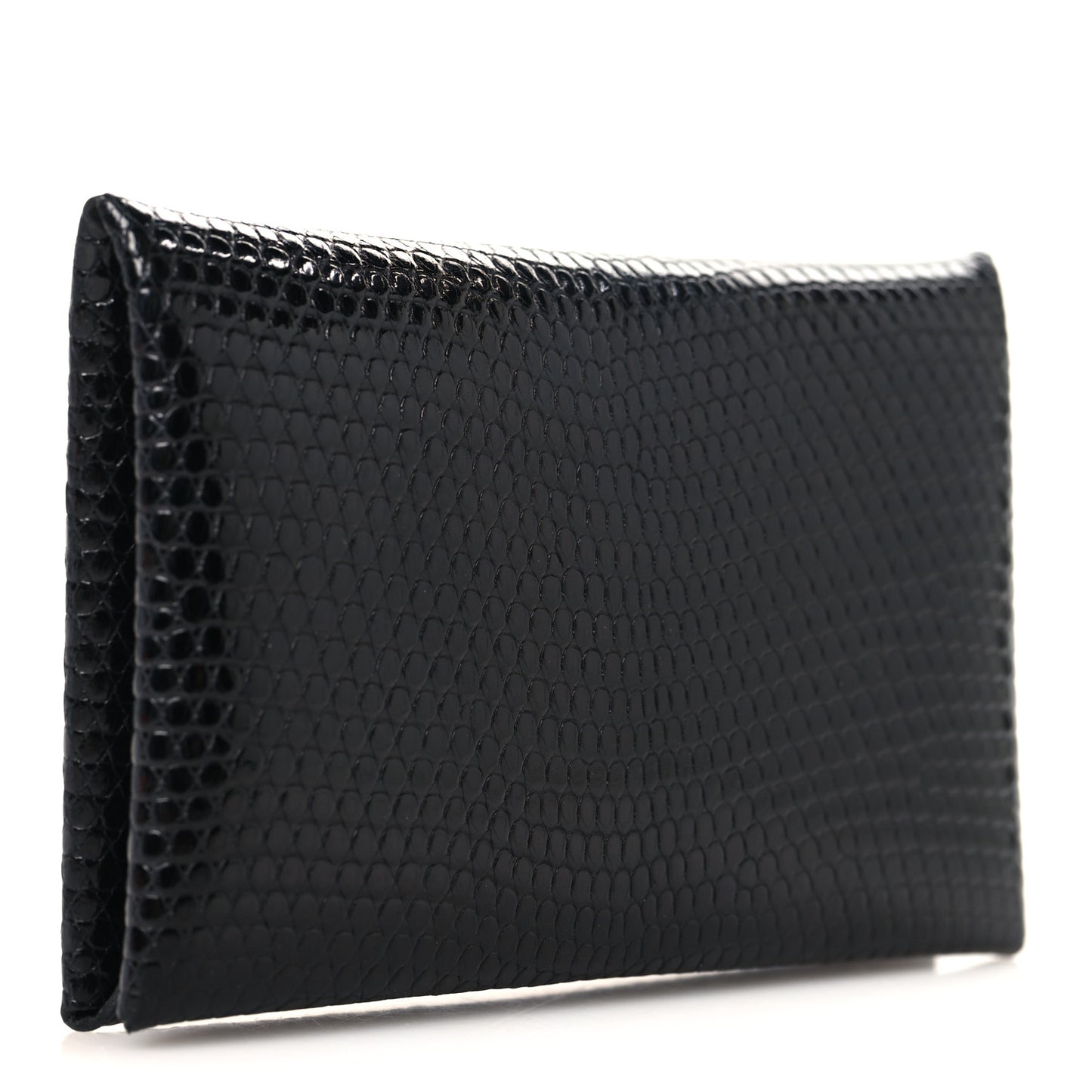 Lizard Calvi Card Case Black