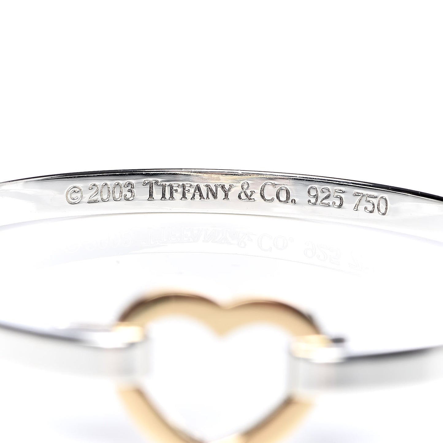 Sterling Silver 18K Yellow Gold Heart Buckle Bracelet