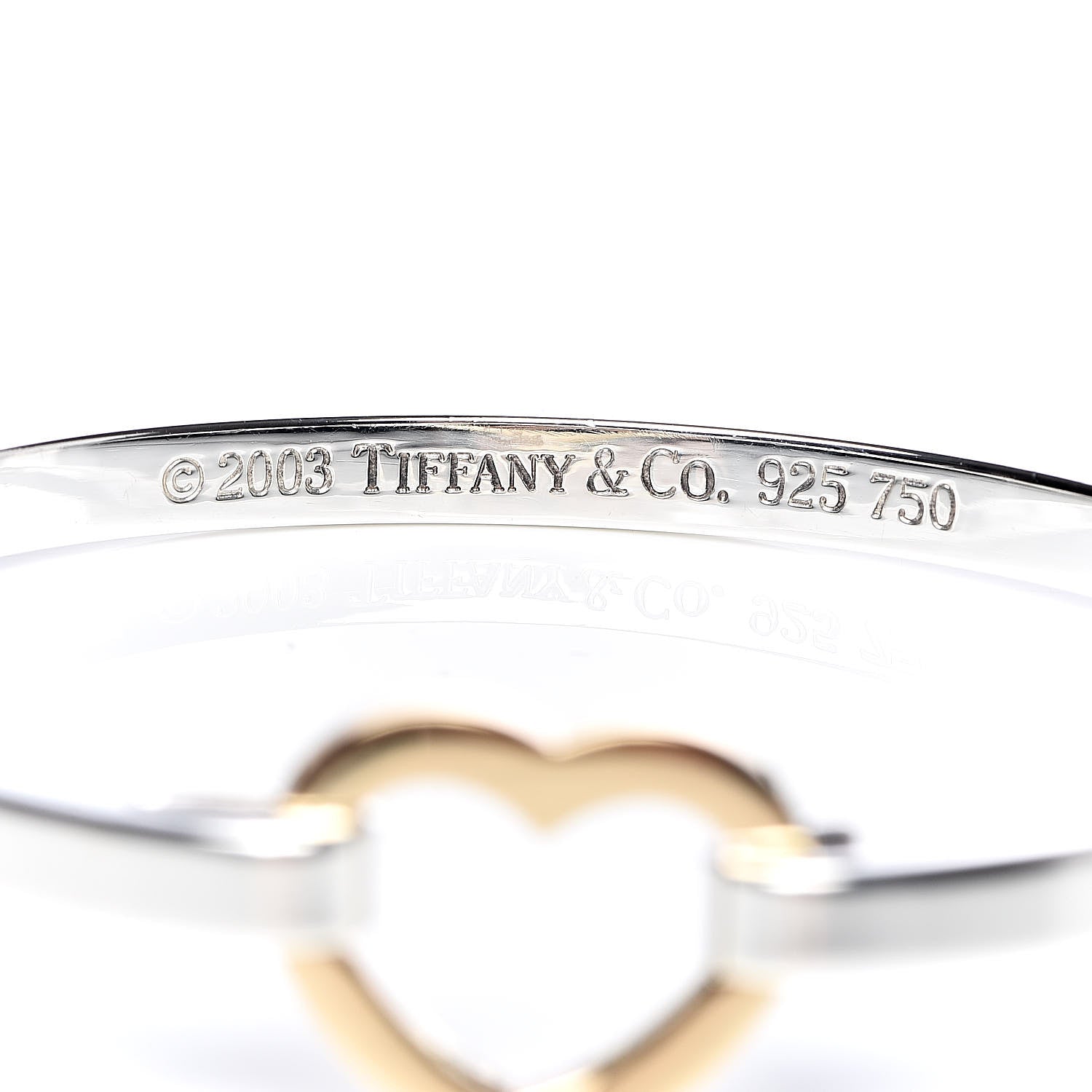 Tiffany Sterling Silver 18K Yellow Gold Heart Buckle Bracelet 4 of 4