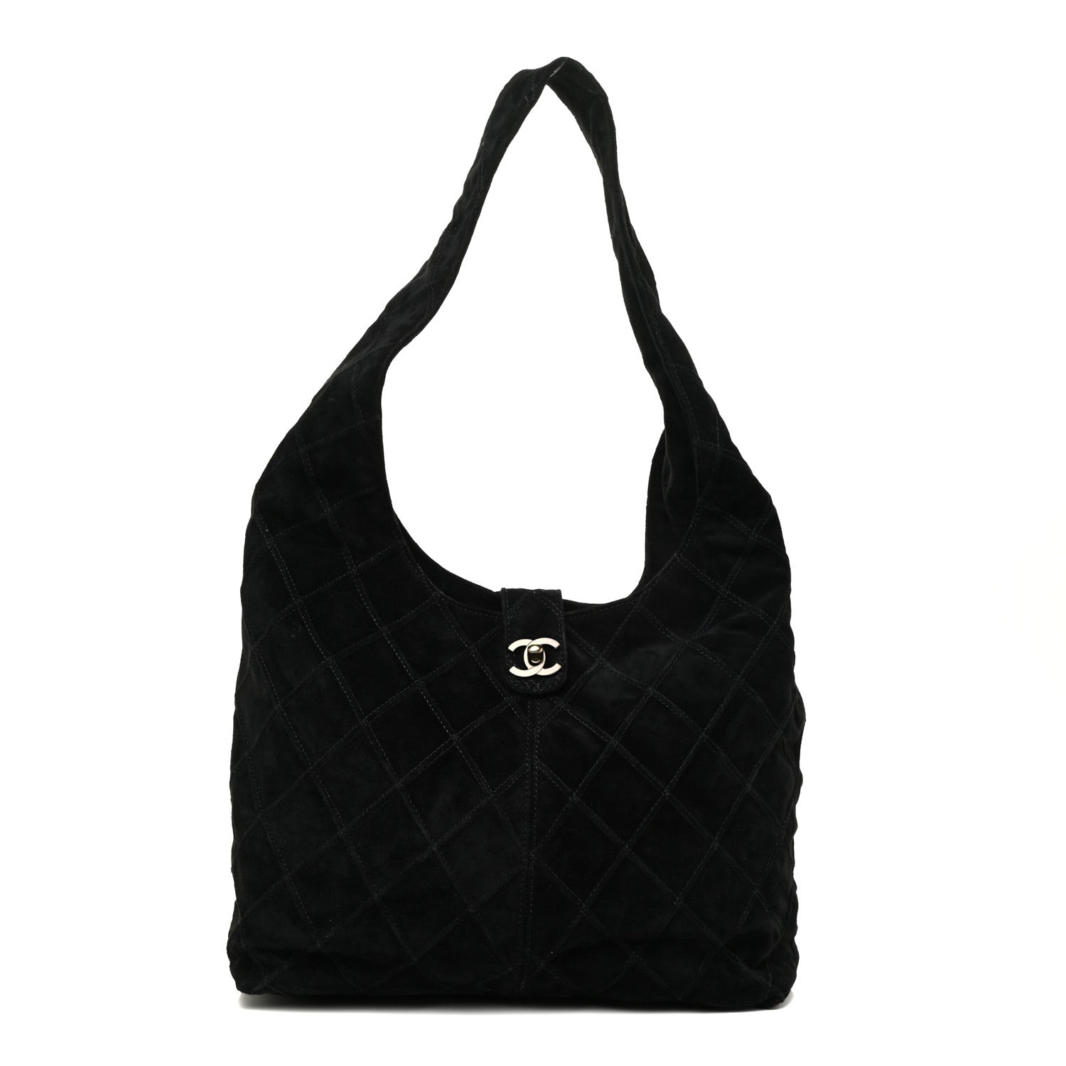 Chanel Suede Stitched Hobo Black 1 of 19