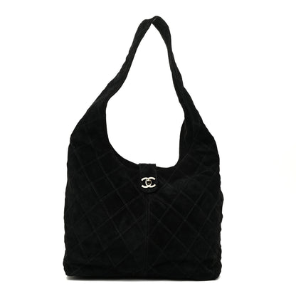 Chanel Suede Stitched Hobo Black 1 of 19