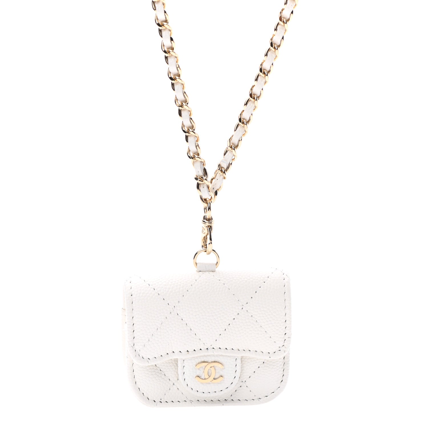 Chanel Caviar Quilted Airpods Pro Case White 1 of 7