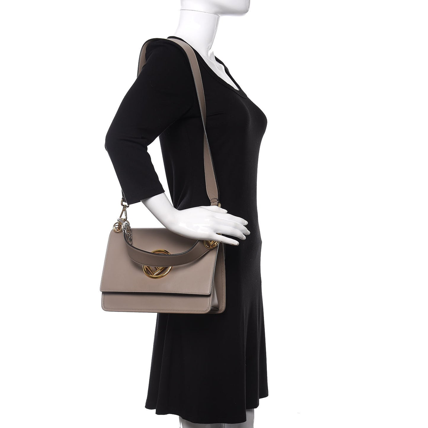 Vitello Century Opaco F is Fendi Small Kan I Shoulder Bag Tortora