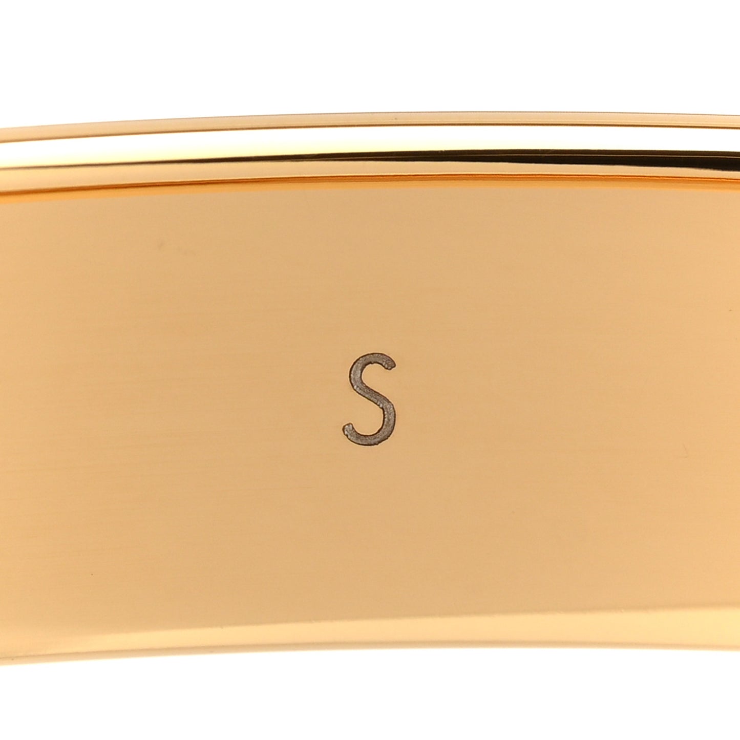 Brass Crystal Monogram Nanogram Strass Cuff S Gold