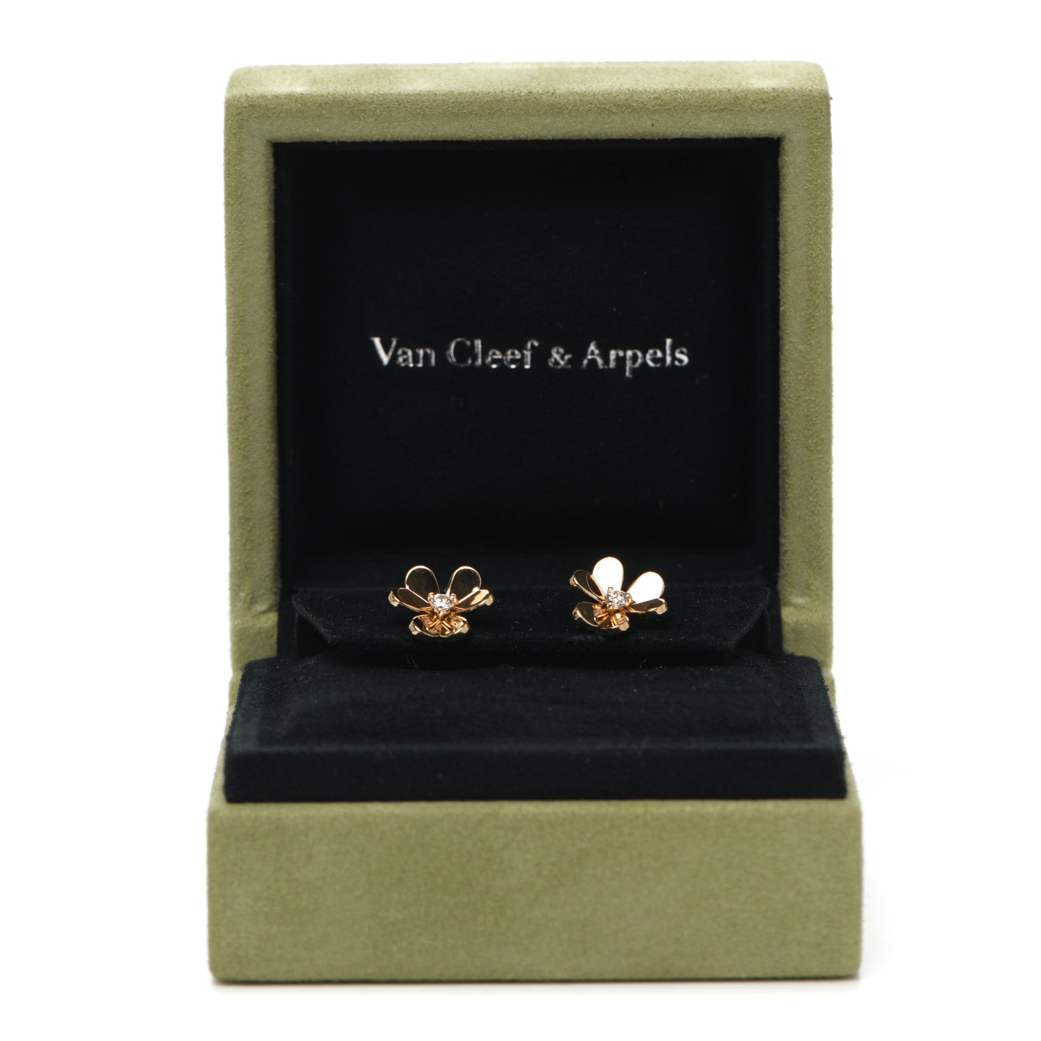 Van Cleef & Arpels 18K Yellow Gold Diamond Mini Frivole Earrings 6 of 6