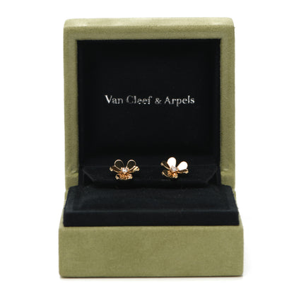 Van Cleef & Arpels 18K Yellow Gold Diamond Mini Frivole Earrings 6 of 6