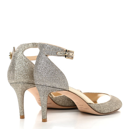 Jimmy Choo Glitter Ankle Strap Pumps 36 Gold 4 of 11