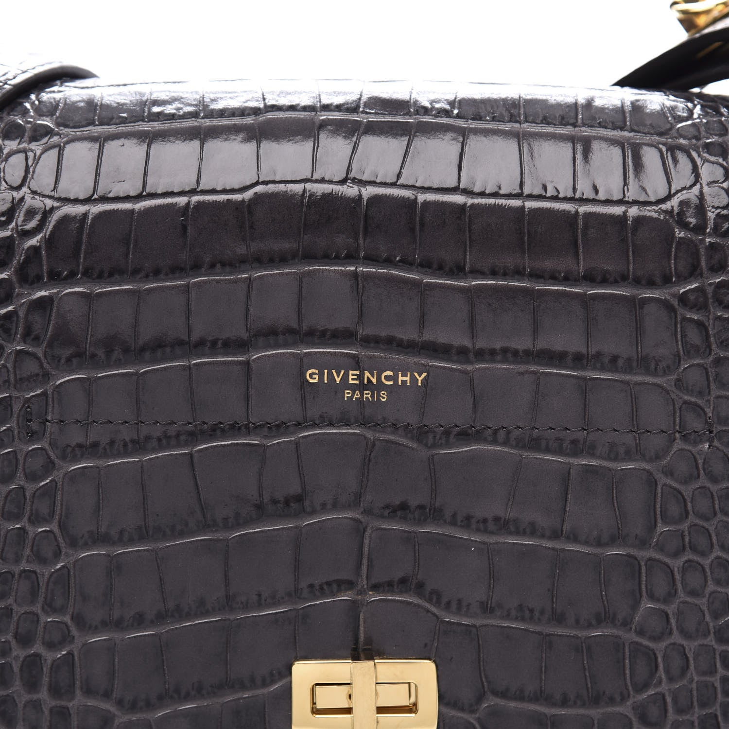 Givenchy Calfskin Crocodile Embossed Medium Eden Storm Grey 10 of 10