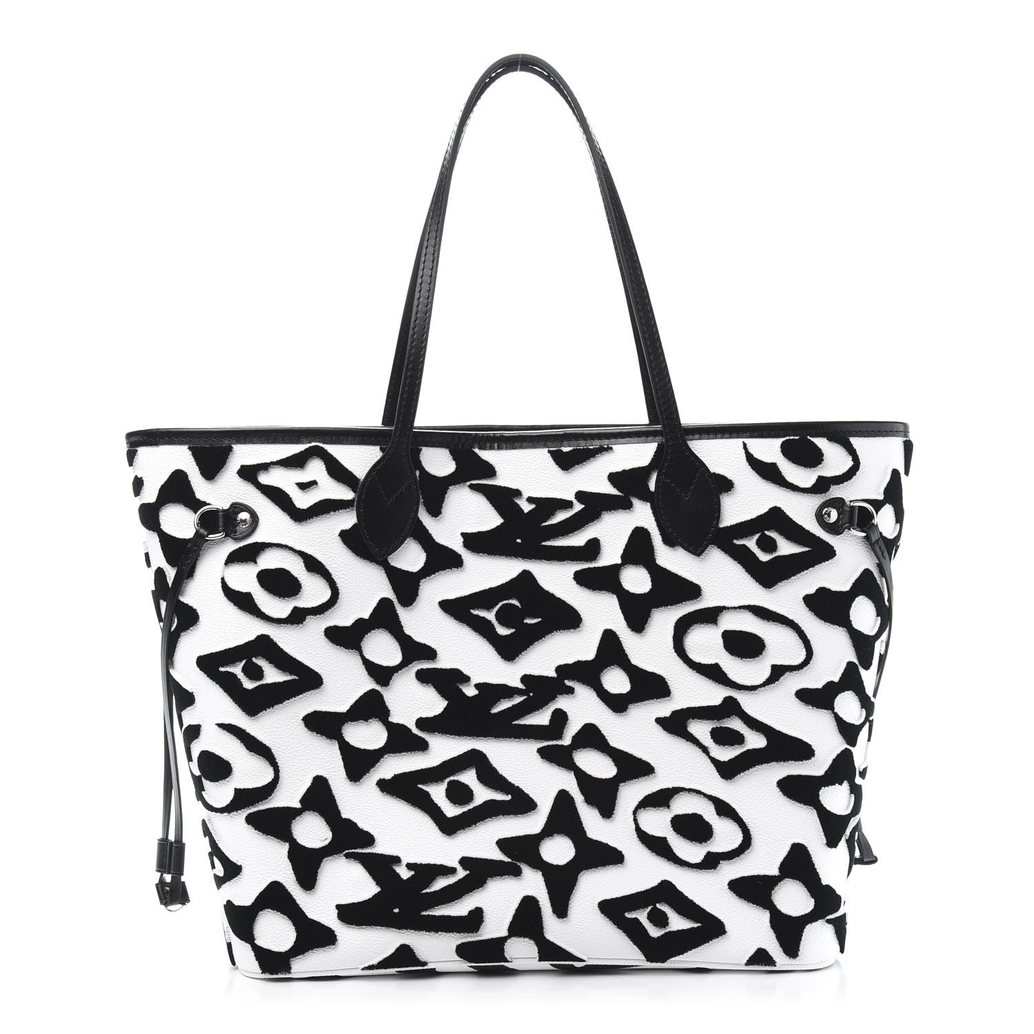 Louis Vuitton X UF Tufted Monogram Neverfull MM Black White 1 of 11