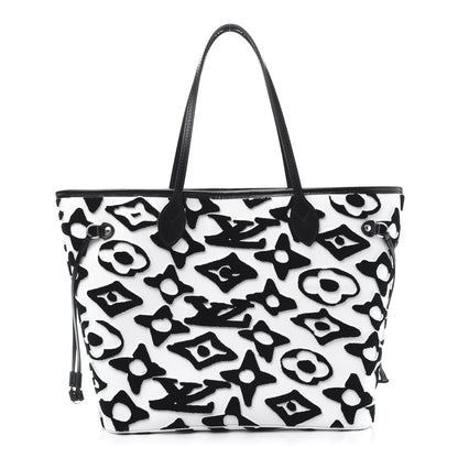 Louis Vuitton X UF Tufted Monogram Neverfull MM Black White 1 of 11