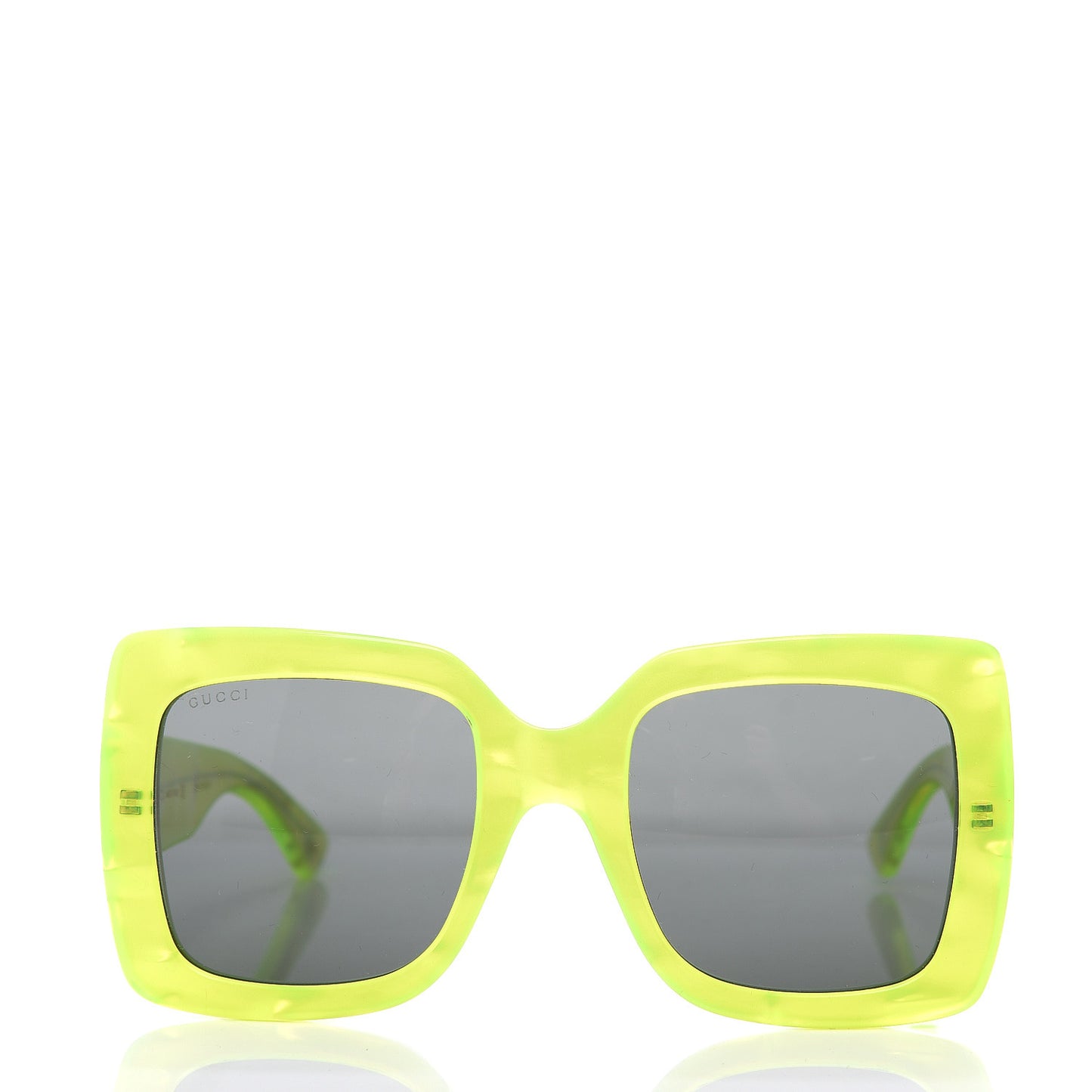 Acetate Square Frame Sunglasses GG0083S Neon Green