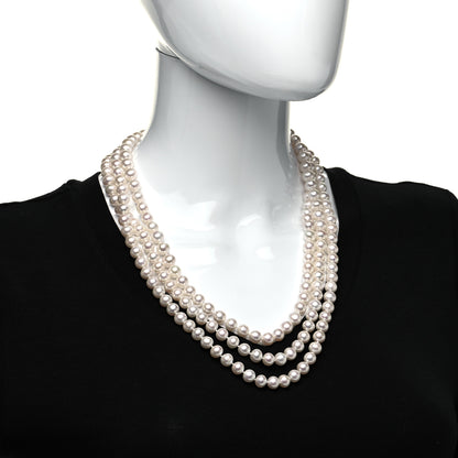 David Yurman Sterling Silver Diamond Pearl 8-8.5mm Buckle Necklace 72" 2 of 5