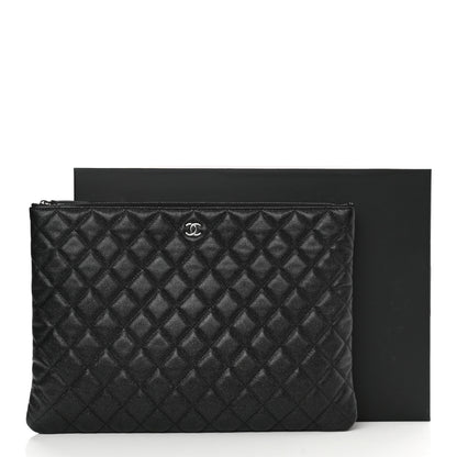 Chanel Iridescent Caviar Quilted Large Cosmetic Case Black 9 of 9