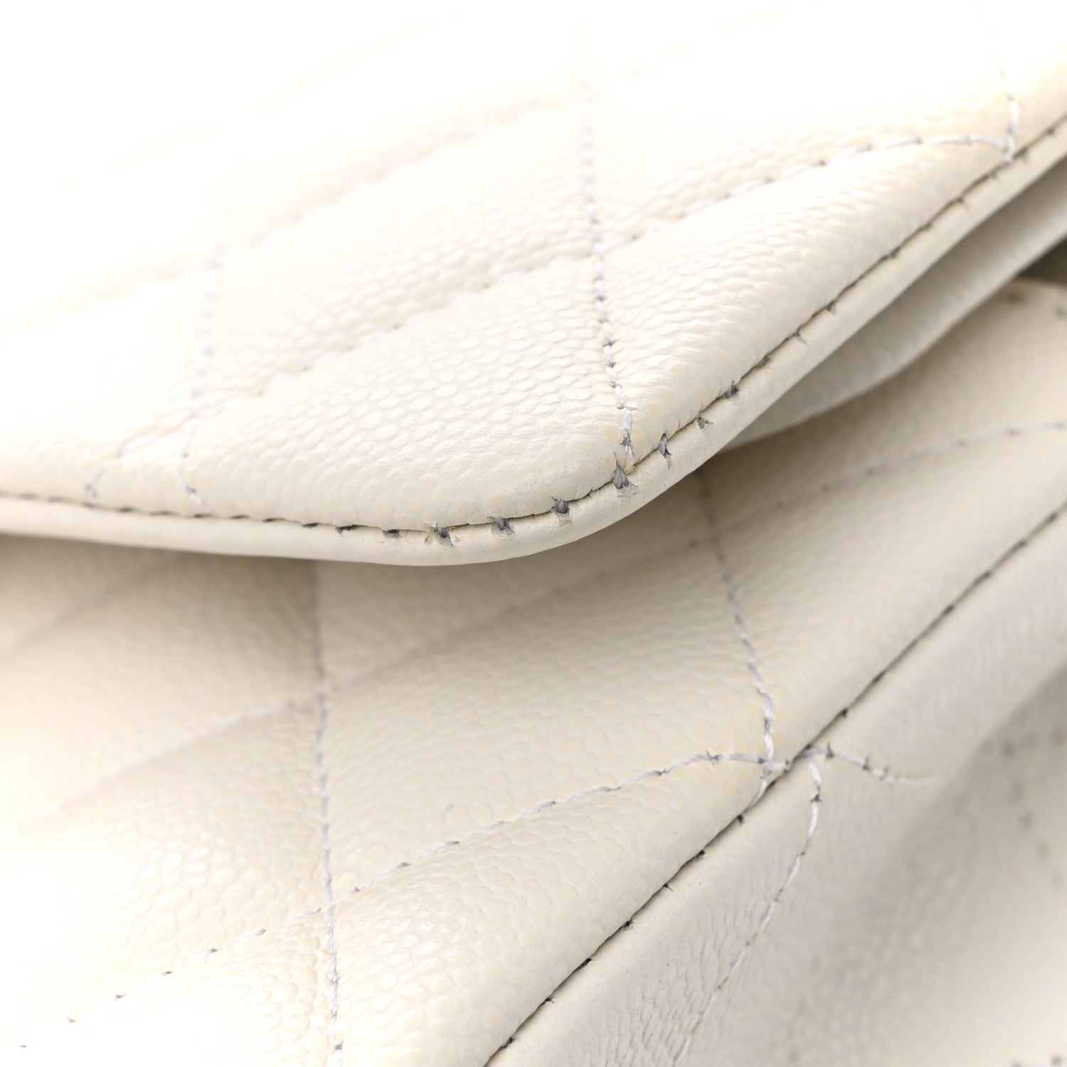 Chanel Caviar Quilted Medium Double Flap White 11 of 14