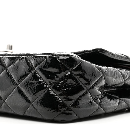 Chanel Distressed Patent Quilted Medium Double Flap Black 10 of 11
