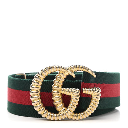 Gucci Canvas Torchon Double G Web Belt 90 36 Verde 1 of 3