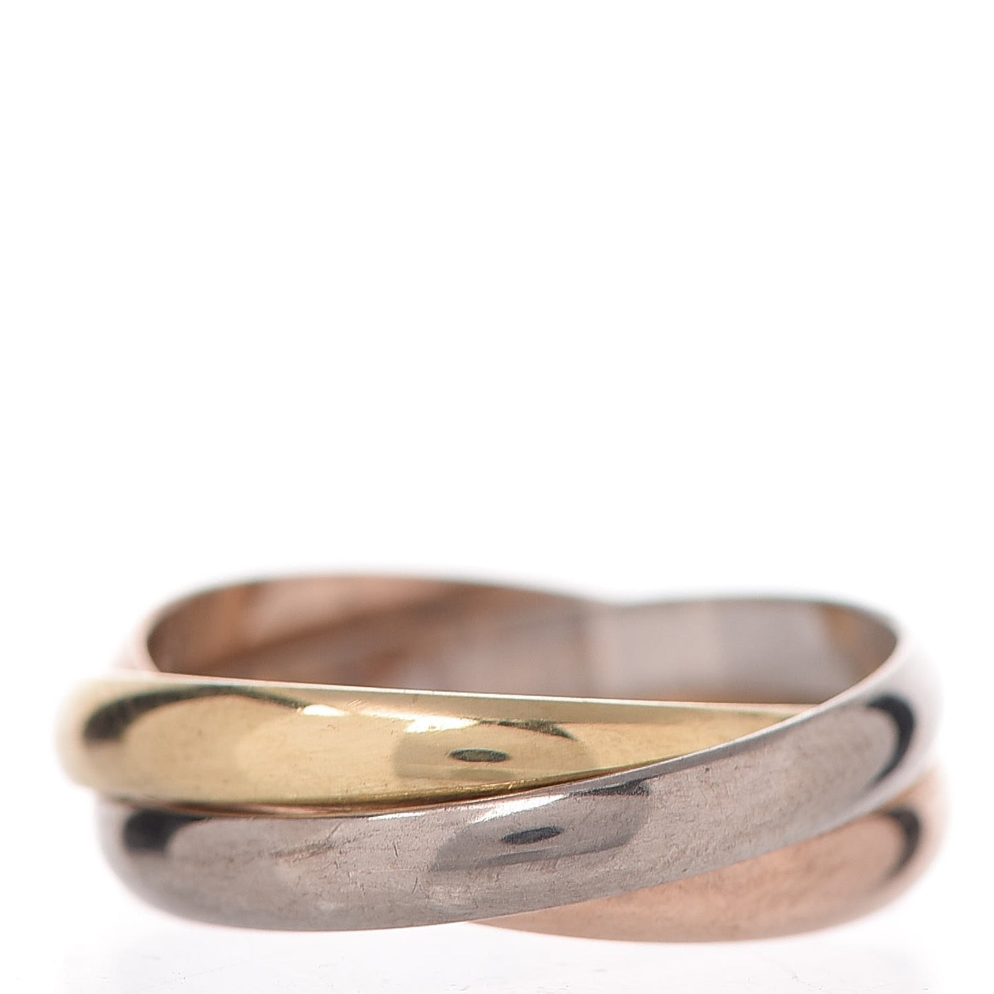 18K Pink Yellow White Gold Small Trinity Ring 53 6.25